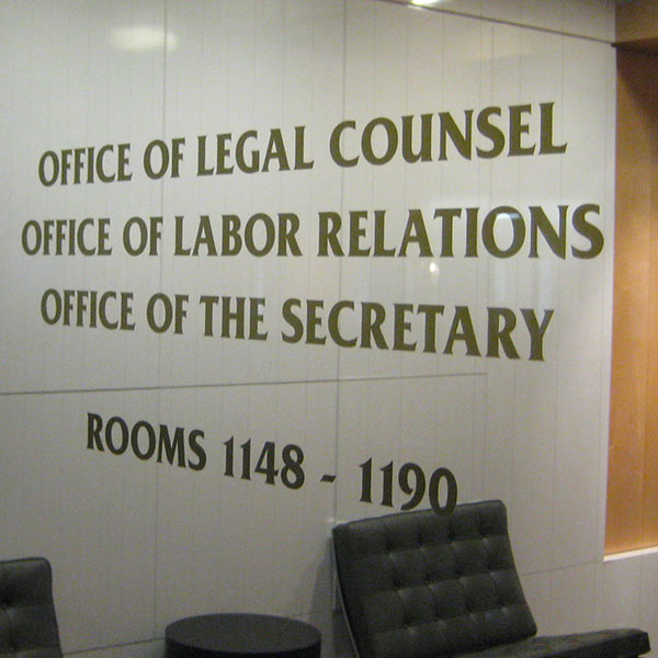 Frosted Vinyl Graphics for Office - Wonderful Signs New York -  Architectural and Corporate Signage